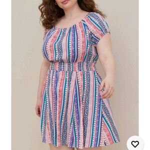 Torrid Multicolor Striped Mini Dress Plus Size 30 6X